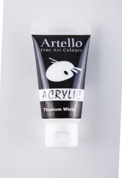 Akrylmaling Artello hvid titanium 75ml> Clearance