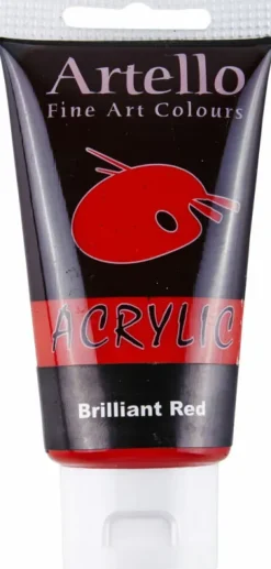Akrylmaling Artello rød brilliant 75ml> Clearance