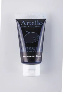 Akrylmaling Artello sort permanent 75ml> Sale