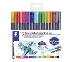 Akvarel Staedtler brush double penne 18 stk. watercolor>
