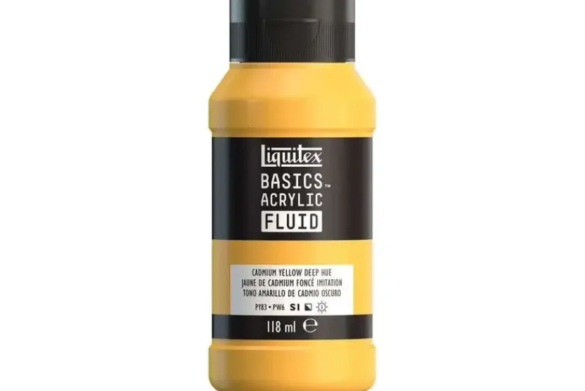 Basics fluid 118ml cadmium yellow deep hue row 163>LIQUITEX Online