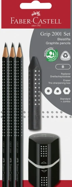 Blistersæt Grip 2001 trio Black B>Faber-Castell Best