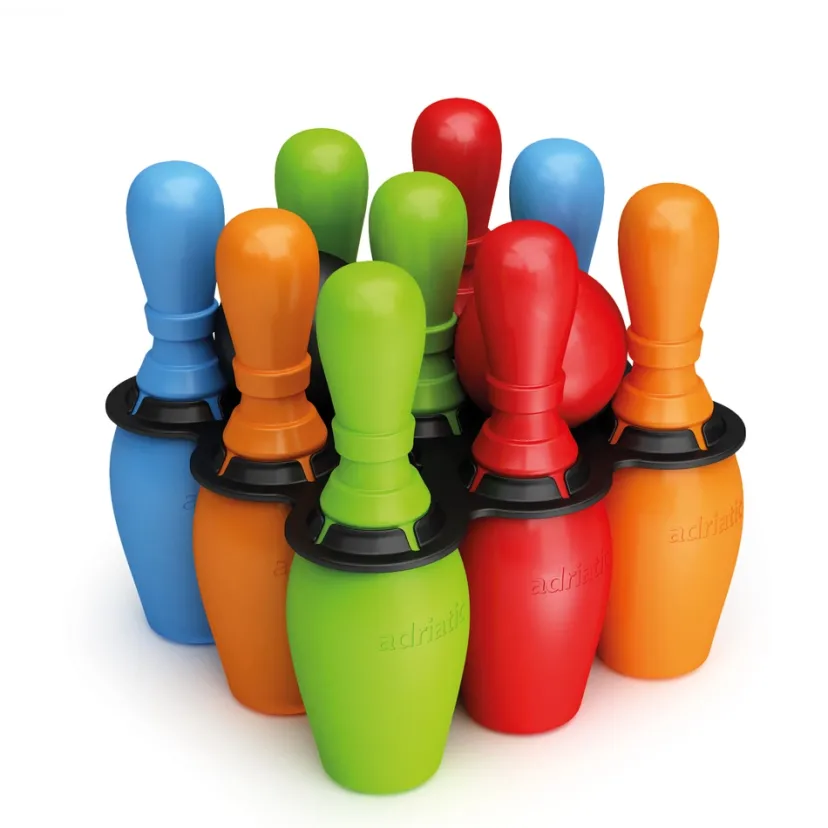 Bowlingsæt med 9 kegler 21x21x25cm>