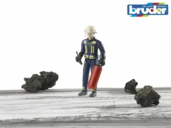 Brandmand med hjelm, handsker og tilbehør>Bruder New