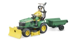 John Deere Lawn Traktor med trailer og gartner>Bruder Best