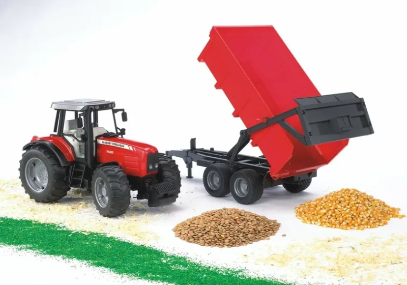 Massey Ferguson 7480 traktor med tipvogn>Bruder Best
