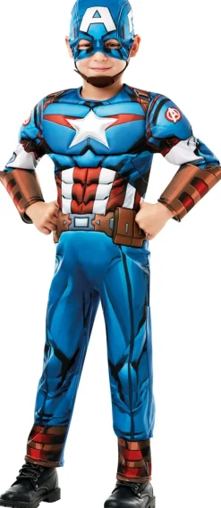 Captain America Deluxe udklædningsdragt og maske str. 7-8 år>Marvel Outlet