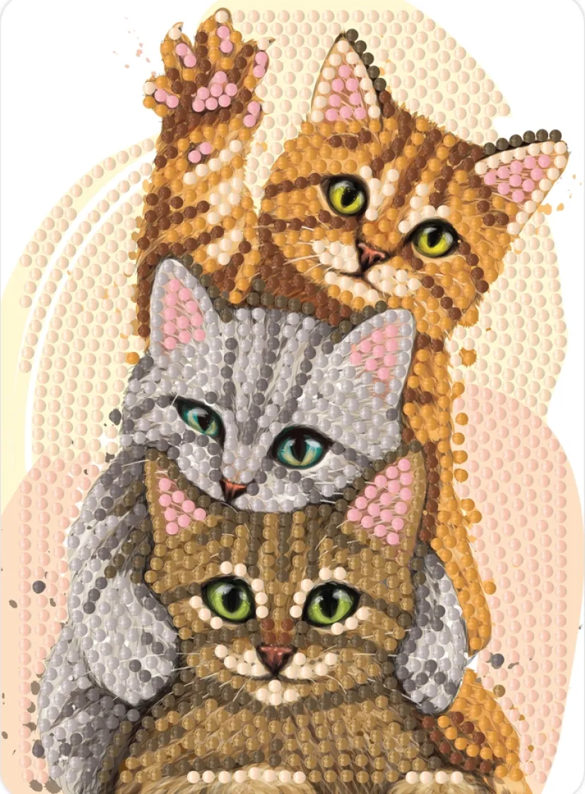 Diamond art kattekillinger 13 x 18 cm> Best
