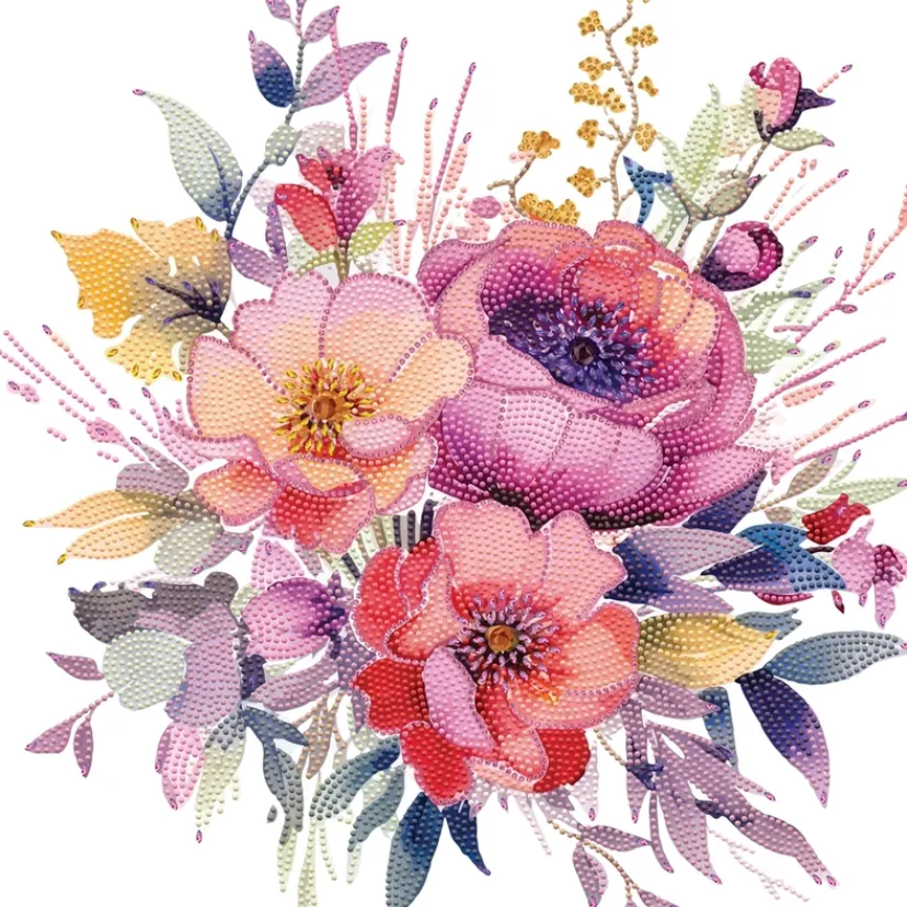 Diamond art MIX blomsterbuket 40 x 40 cm> Discount