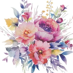 Diamond art MIX blomsterbuket 40 x 40 cm> Discount