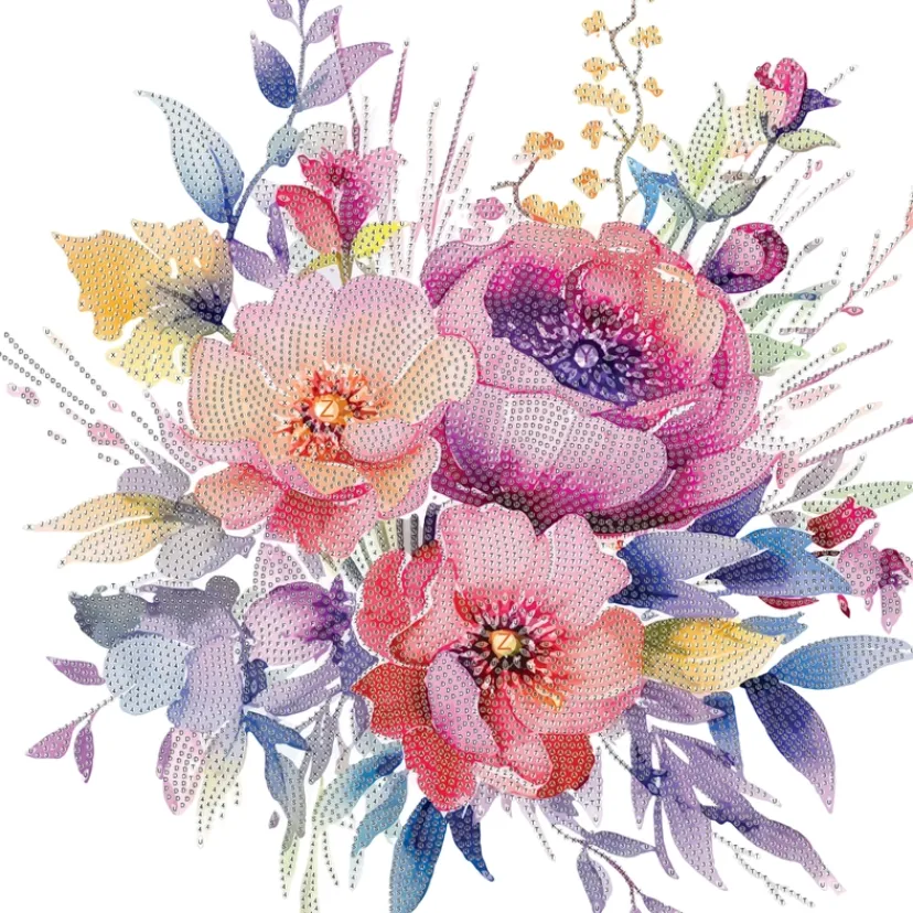 Diamond art MIX blomsterbuket 40 x 40 cm> Discount