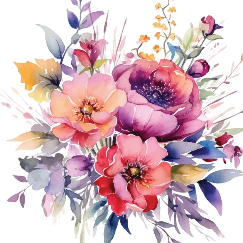 Diamond art MIX blomsterbuket 40 x 40 cm> Discount