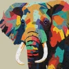 Diamond art MIX elefant farverig 40 x 40 cm> Outlet