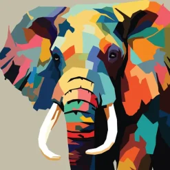 Diamond art MIX elefant farverig 40 x 40 cm><noscript><img width=