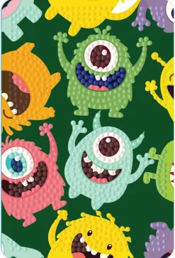 Diamond art monster i forskellige farver 10 x 15 cm> Hot
