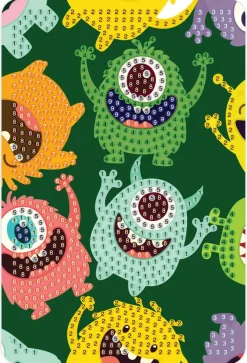 Diamond art monster i forskellige farver 10 x 15 cm> Hot