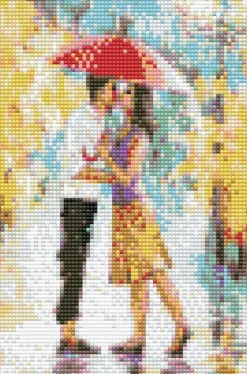 Diamond art par m/paraply 20 x 30 cm>