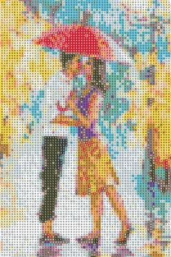 Diamond art par m/paraply 20 x 30 cm>