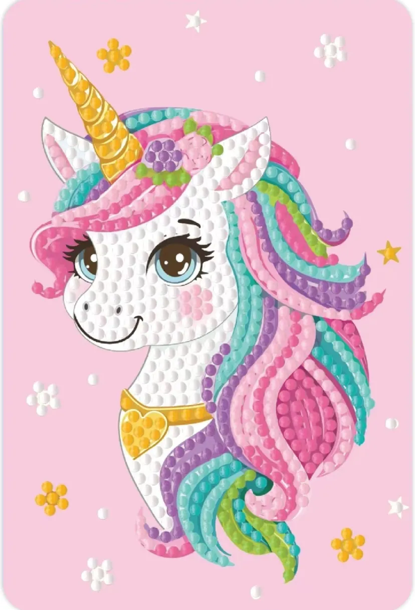 Diamond art unicorn m/stjerner 10 x 15 cm> New