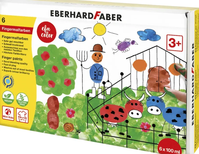 Eberhard Faber Fingermaling 100 ml 6 ass farver>Faber-Castell Online