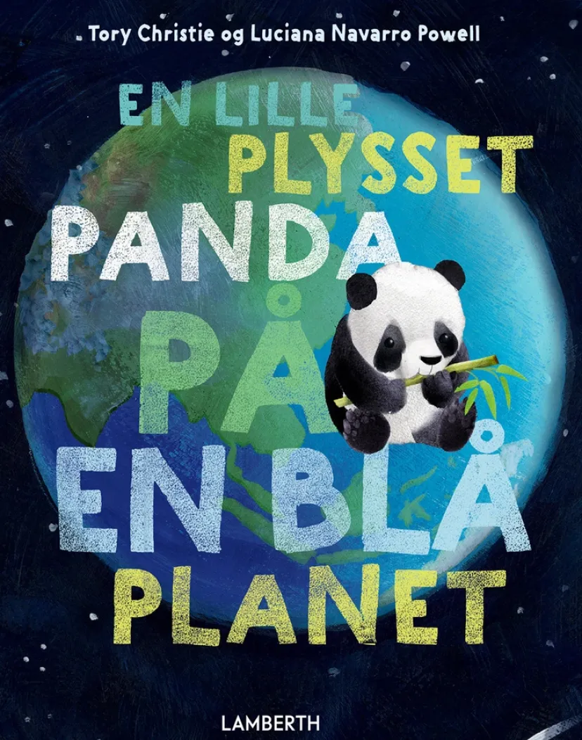 En lille plysset panda på en blå planet> Best