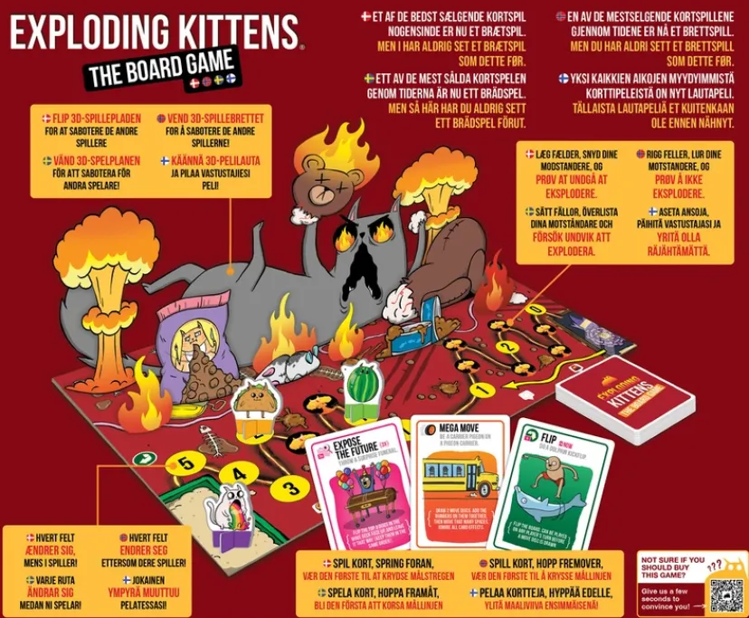 Exploding Kittens The Board Game Nordic>Spil Discount