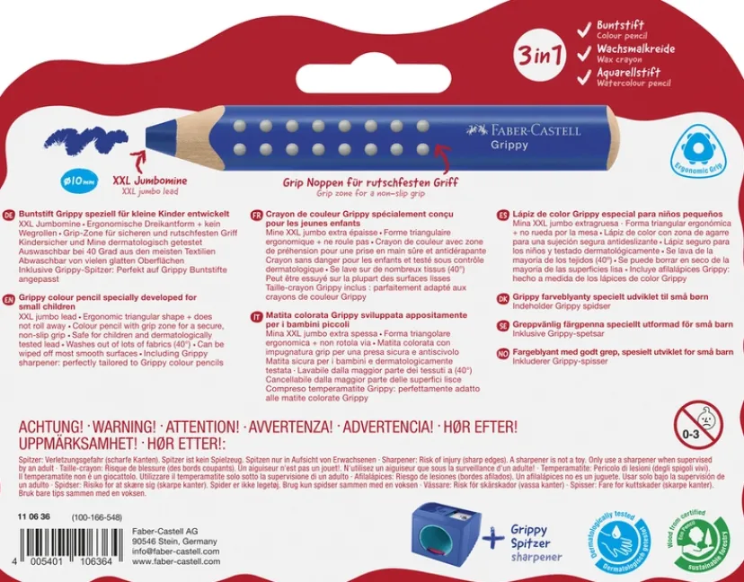 Farveblyant Grippy Jumbo>Faber-Castell Best