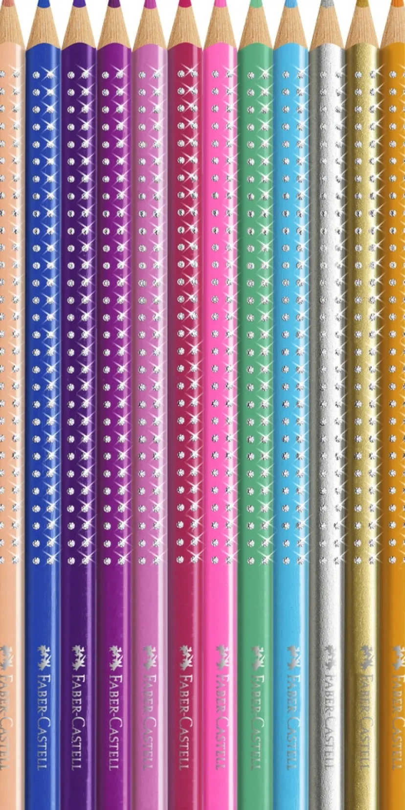 Farveblyant sparkle 12 farver tinæske>Faber-Castell Online