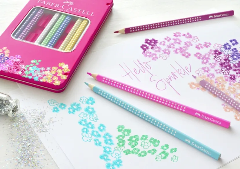 Farveblyant sparkle 12 farver tinæske>Faber-Castell Online