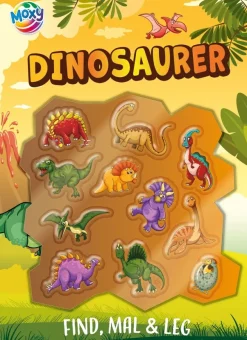 Find, mal og leg: Dinosaurer, med flotte 3D klistermærker>