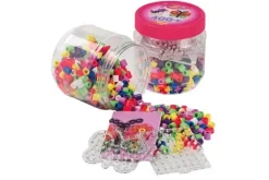 maxi perler 400 perler + 2 plader i pink dåse>Hama Online