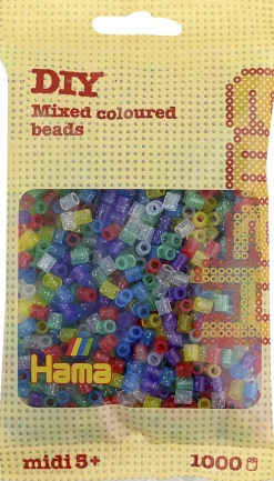 midi perler 1000 stk glitter mix 54>Hama Hot