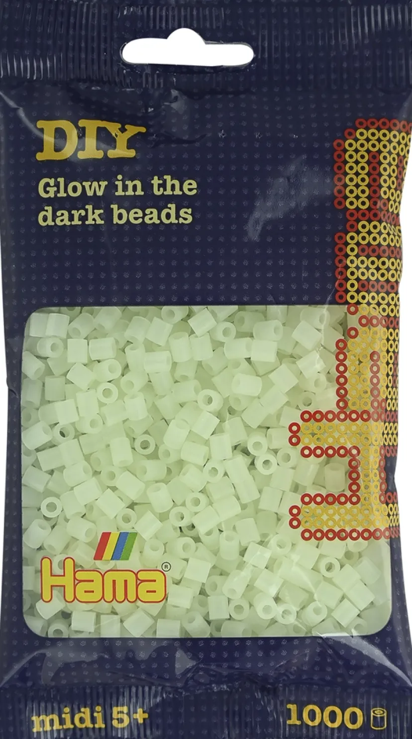 midi perler 1000 stk selvlysende grøn 55>Hama Hot