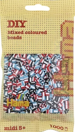 midi perler 1000 stk stribet mix 91>Hama Outlet