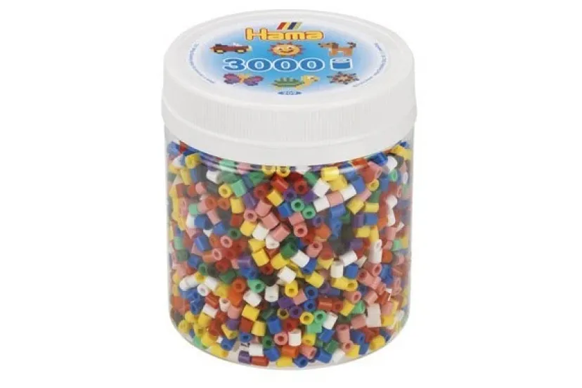 midi perler bæger 3000stk mix 00>Hama Discount