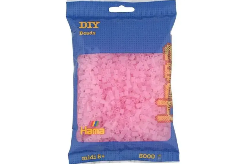 midi perler 3000stk transp. pink>Hama Best