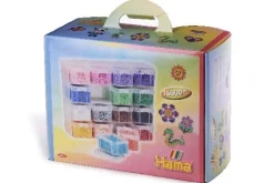 opbevaringsboks stor m/midi perler 16 rum>Hama Discount