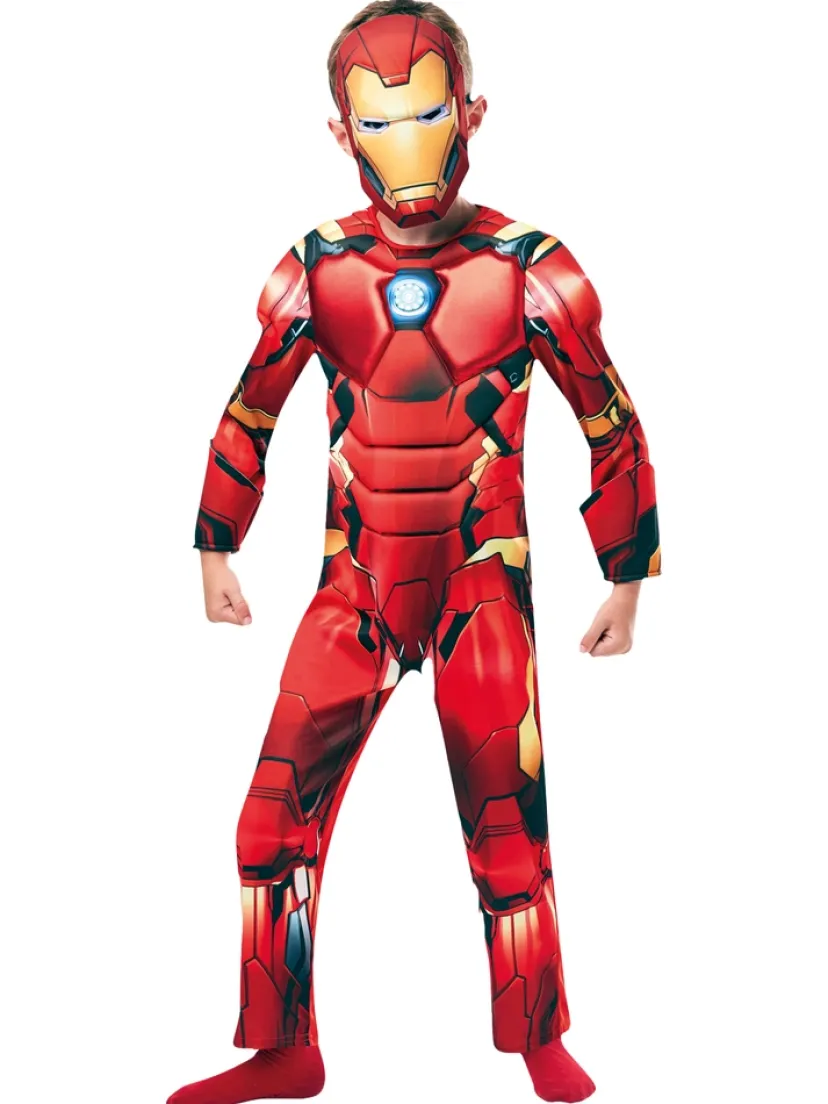 Iron Man Deluxe kostume med maske str. 7-8 år>Marvel