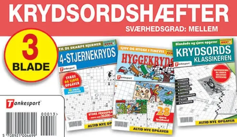 Krydsords samleposer med 3 blade. Sværhedsgrad MELLEM ***> Outlet