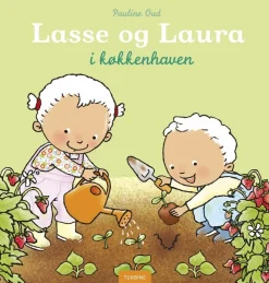 Lasse og Laura i køkkenhaven>