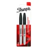 Markersæt permanent sharpie fine 1 mm sort 2 stk> Best