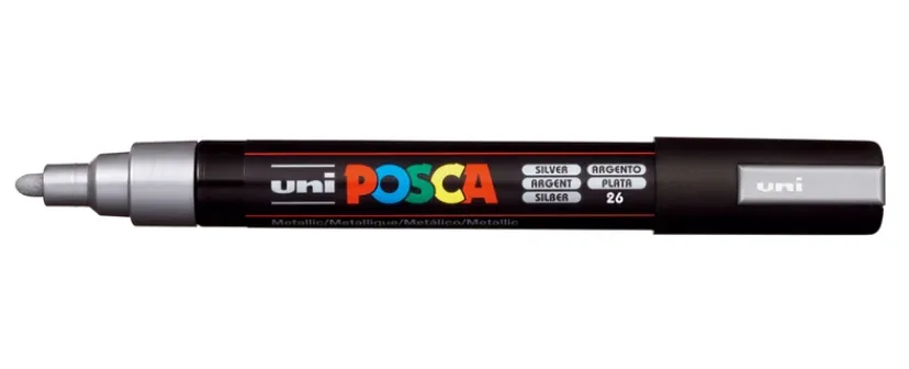 Paintmarker Uni pc-5m sølv>POSCA New