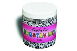 Pearl`n fun bogstaver 7mm sort/hvid 125g bøtte> Best