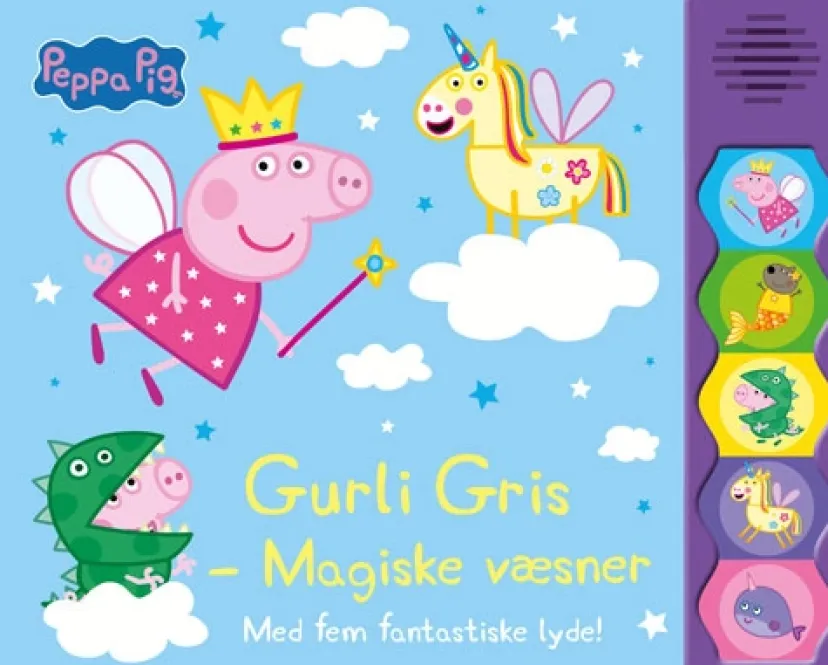Peppa Pig - Gurli Gris - Magiske væsner (lydbog med 5 fantastiske lyde)> Outlet
