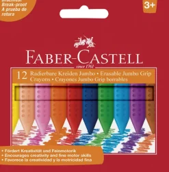 Plastkridt grip 12 farver>Faber-Castell Sale