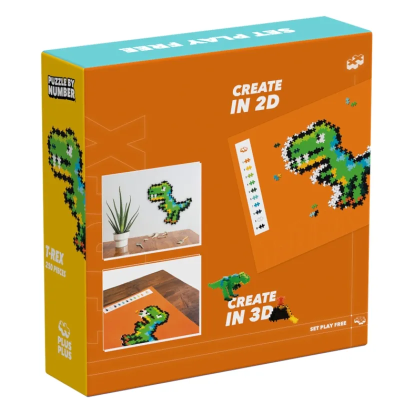 Plus-Plus Puzzle By Number T-Rex 250 pcs>Plus Plus Outlet