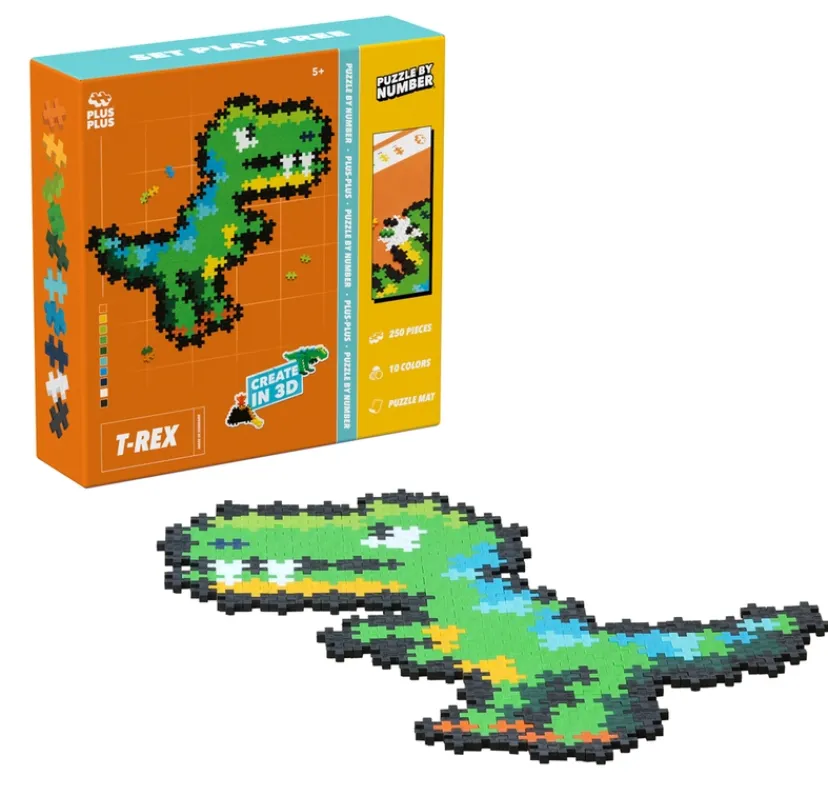 Plus-Plus Puzzle By Number T-Rex 250 pcs>Plus Plus Outlet