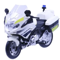 Politimotorcykel med lys og lyd 18 cm><noscript><img width=