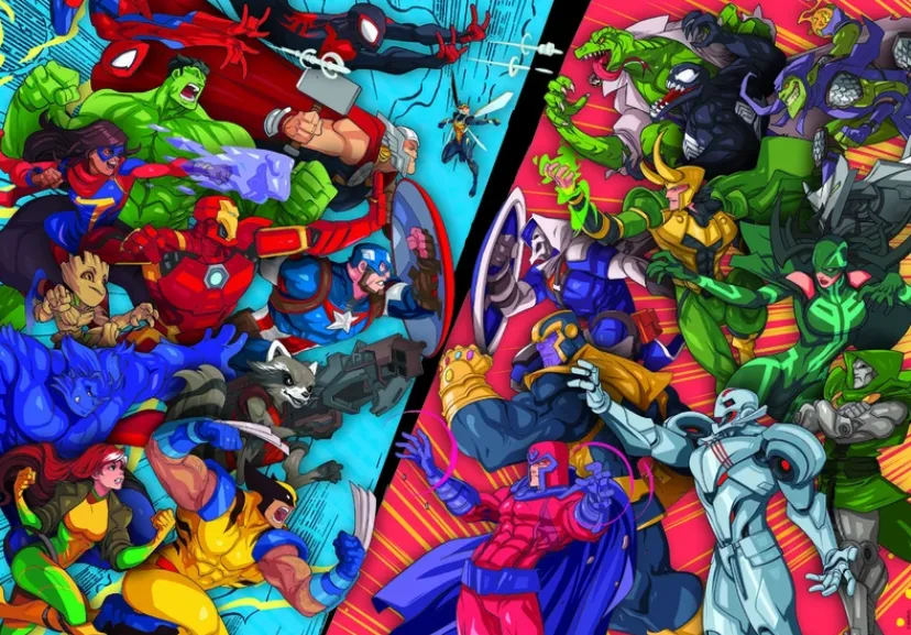 Puslespil Marvel vs Heroes 104 brikker>Clementoni Online