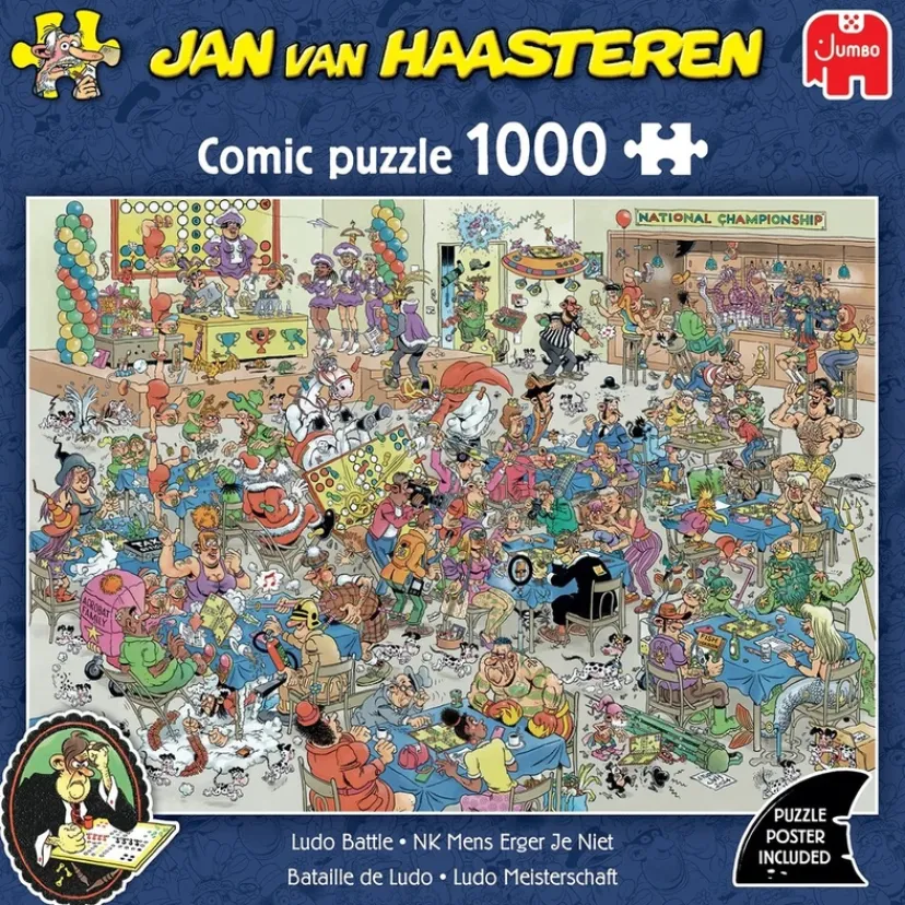 Puslespil JvH Ludo Battle 1000 brikker>Jan Van Haasteren Outlet